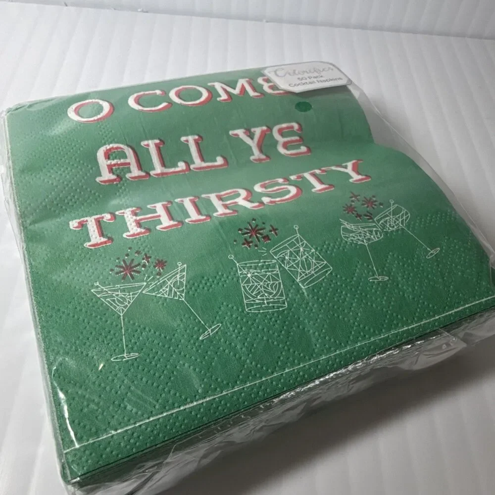 Colorfics Green Cocktail Napkins 50-Pack 